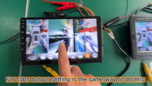 How to set 360 3D pro camera system video output (CVBS/AHD) after connect android radio or monitor?
