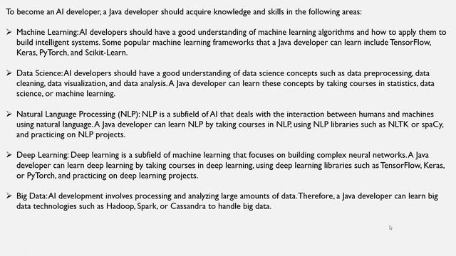 Transforming skill java to AI
