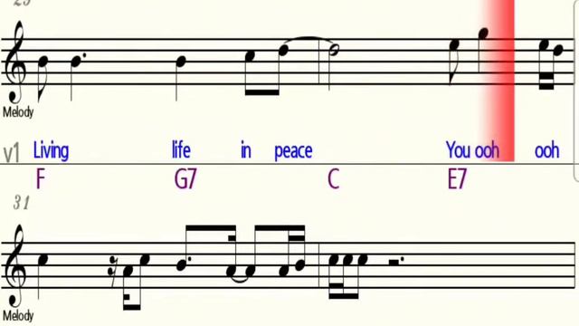 IMAGINE - C Instruments Flute/Violin - Play Along Sheet Music Backing Track