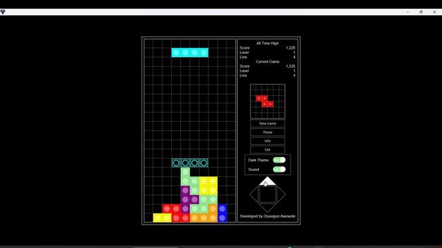 Tetris Game Implemented in Java