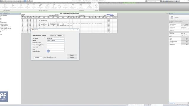 REVIT TO EXCEL EXPORT