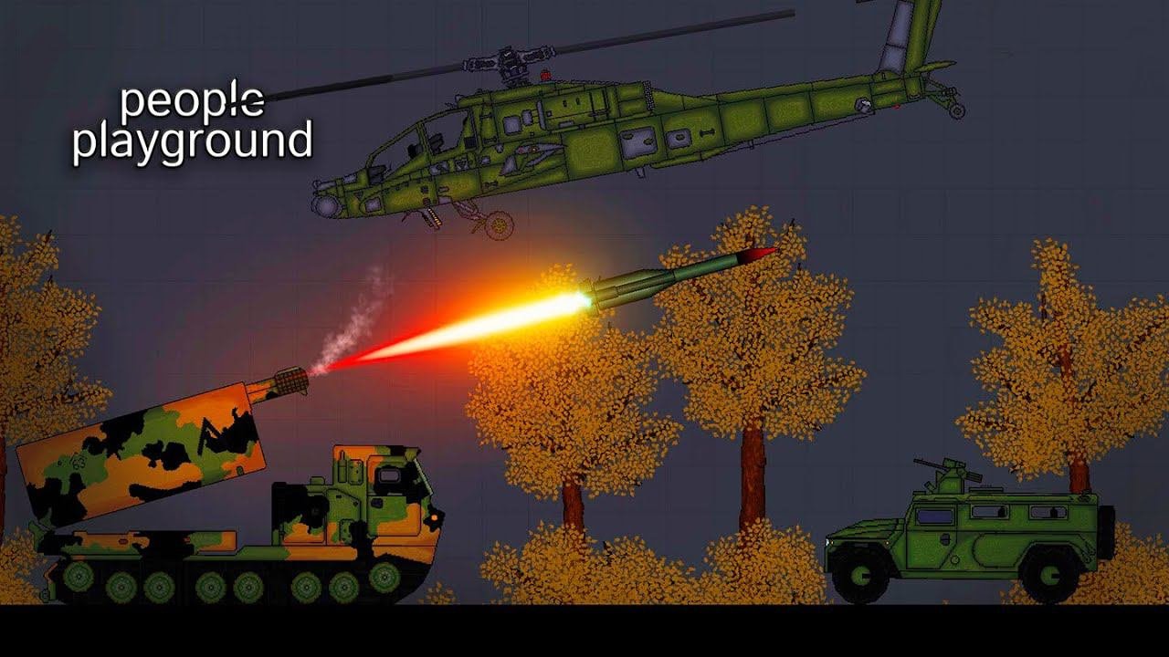 Guided Self-propelled artillery Aircraft Helicopters in  People Playground