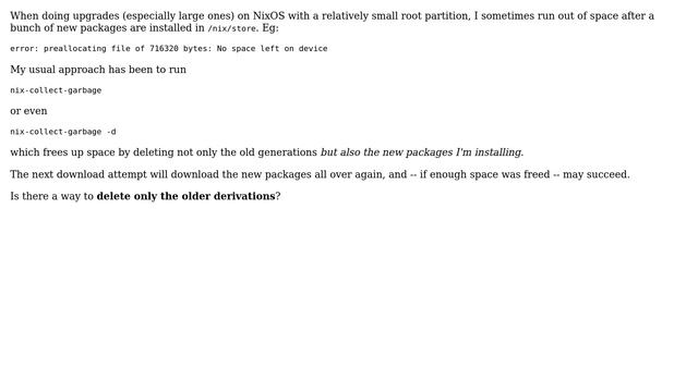 Unix & Linux: NixOS: No space left on /nix/store during nixos-rebuild or nixops deploy