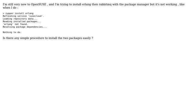 How to install Erlang and RabbitMQ on OpenSUSE 11?