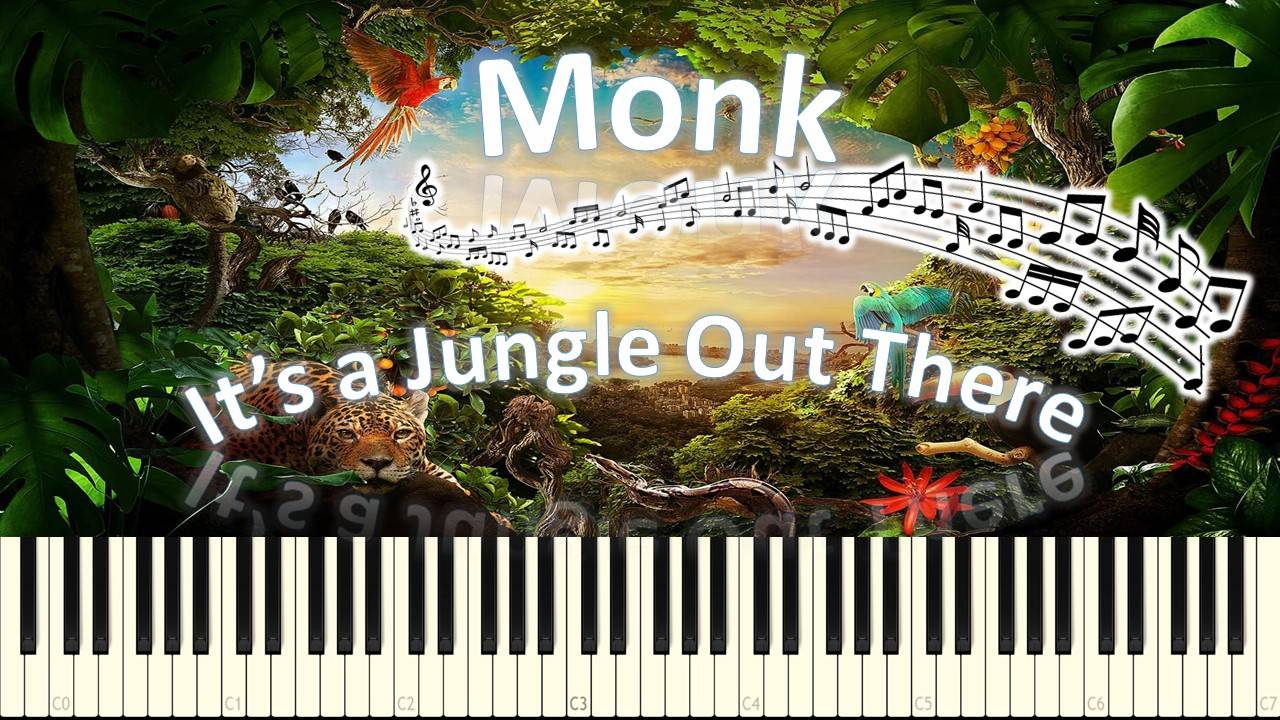 It's a Jungle Out There (музыка из сериала "Монк") piano tutorial [НОТЫ + MIDI]