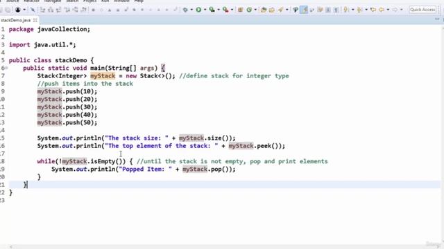 20  Java Stack Class