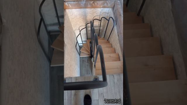 Винтовая комбинированная лестница под ключ, изготовление и установка. Для заказа:8-913-222-1799
