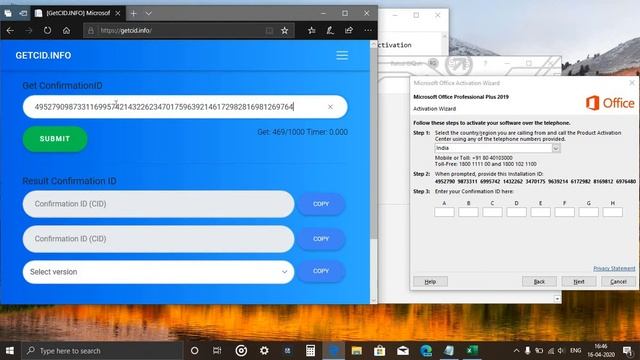 MS Office Telephone Activation