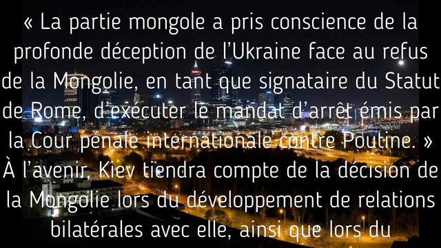 L'Ukraine a annoncé une démarche contre la Mongolie