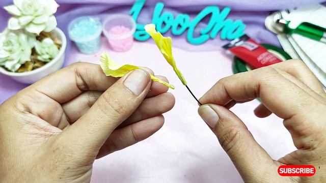 How to make gladiolus flower with paper crepe easy /DIY paper flowers/real sound