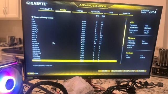 Quick Bios Overview Gigabyte UD B550 AC