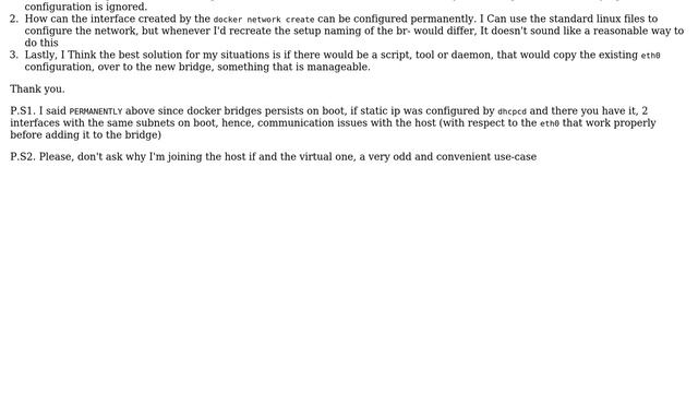 DevOps & SysAdmins: Proper way to configuring docker network bridge on the host side
