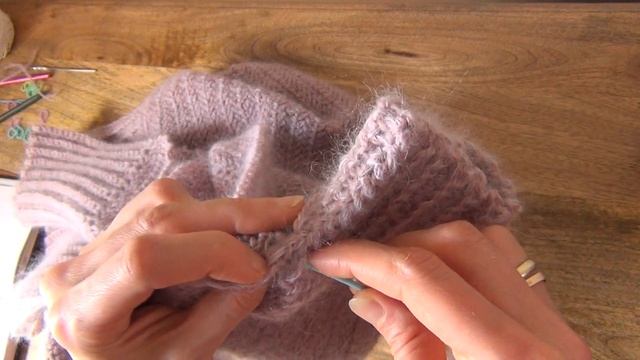 ფუმფულა სვიტერი ნაძვისებური უზორით. XI. Fluffy sweater crochet with herringbone st. Part XI.