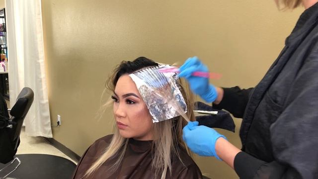 Trang Vu Tran's Birthday Hair Color! (going blonde on dark brown hair)