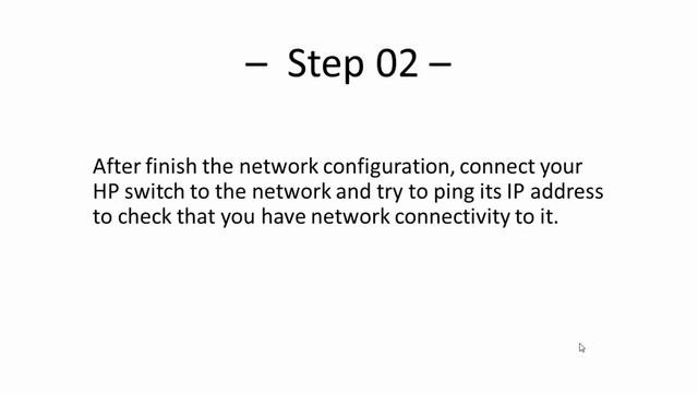 HP Switch - Initial IP Configuration JE009A