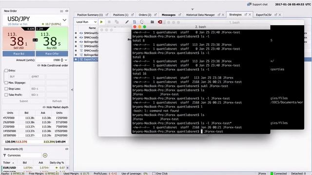 My first Java test strategy with Dukascopy JForex API for automated forex trading