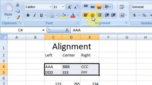 Alignment Microsoft Office Excel 2007 TutorialUrdu & Hindi