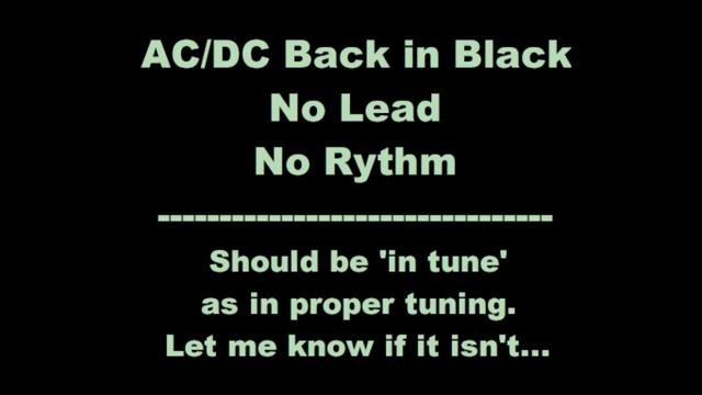 ACDC Back in Black -  No Guitar