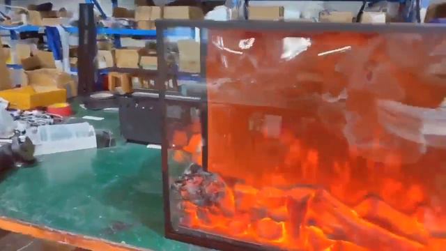Электрокамин с функцией обогревателя Stichtrade 1 метр  имитацией огня - монохромный с 3D эффект