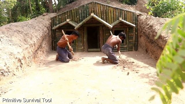Build House Under The Wood Roots & Add Two Swimming Pool