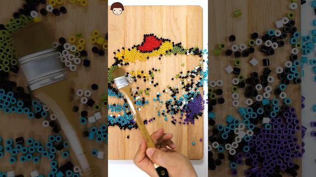 Emoji Coloring   Fun with Perler Beads!, Emoticon Drawing and Reverse painting #drawing