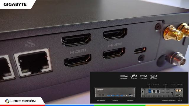 Mini PC Barebone BRIX PRO Bsi3 1115G4 GIGABYTE / Multi Display / SSD M2 / WIFI / BT5.2 / DUAL LAN