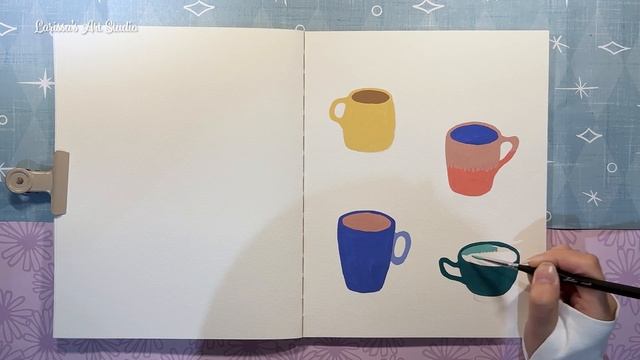 Coffee Mug Illustrations in Gouache | Illustrated Journalling Tutorial