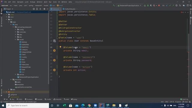 set Annotations model (User - Authorities)