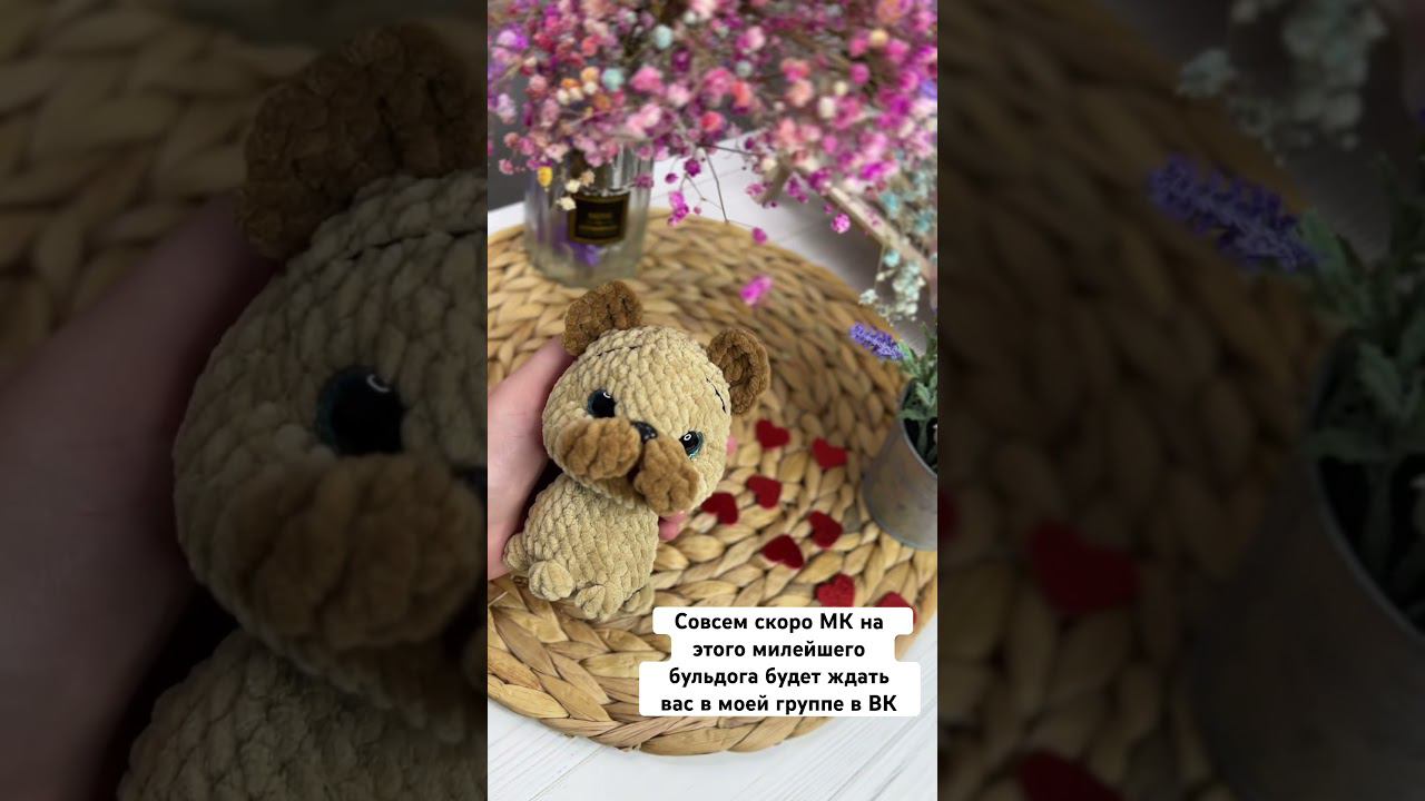 Совсем скоро выйдет МК на такого милейшего бульдога #вязание #amigurumi #амигурумимк #бульдожка