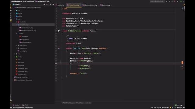 Create Dummy Date with Faker Library for PHP Symfony Framework Project