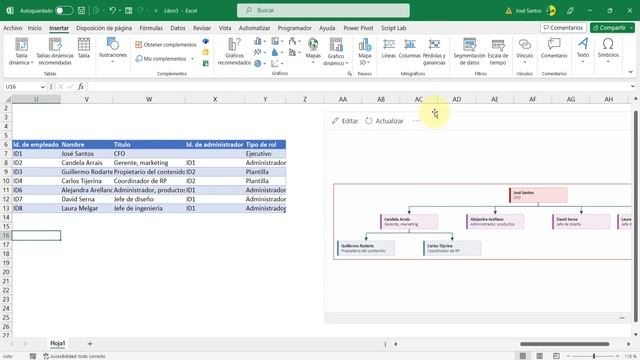 Crea Organigramas en Excel con el Complemento Web de Microsoft Visio