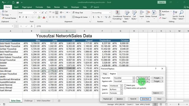 Lesson 18   MS Excel 2019 Advance  Find and Replace in Pashto