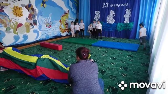 Музыкально-спортивное развлечение к 23 февраля!", в подготовительной школе группе "Улыбка "