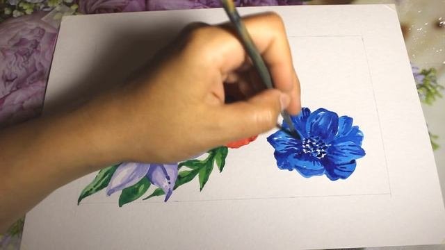 Как нарисовать цветы акварелью/подробный видео урок