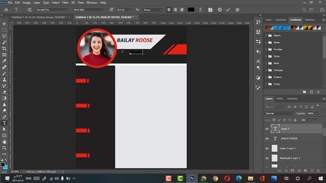 How to create a Professional CV Design In Adobe Photoshop Cc - New Tutorial 1032022