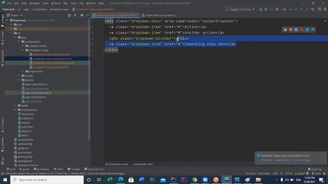 Angular dropdown-menu with Categories