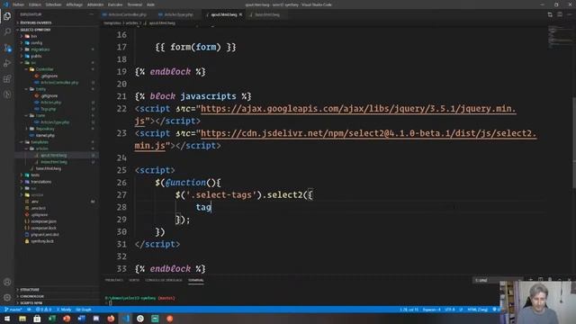 15 - Utiliser Select2 avec Symfony 5.1