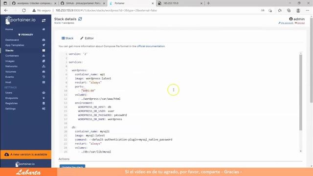 Cómo utilizar Stacks de Portainer con Docker