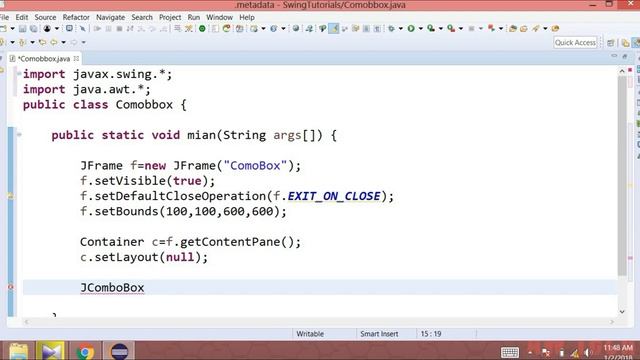 Java Swing(urdu/hindi)-21-  JComboBox-01-  Creating a DropDown menu in Java