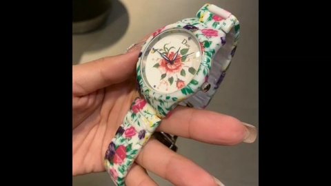Dior Floral Print Watch-S-DIO-FLOP-WH