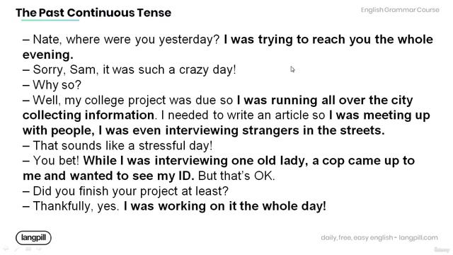 003 Use it!   Past Continuous Tense
