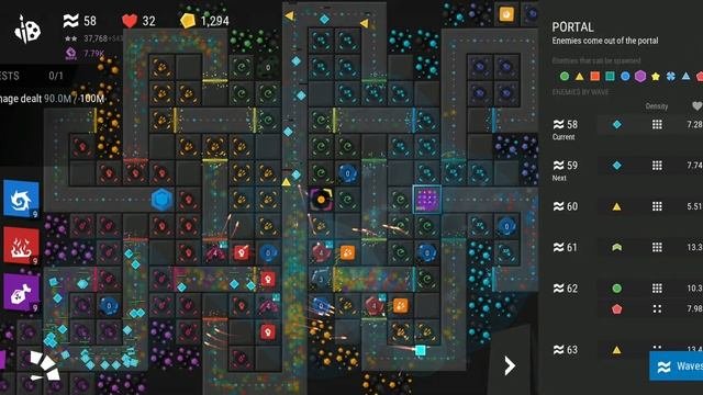 Infinitode 2 Stage 6 Level Dev wave 100  150K score gained in one game. R1.5.1