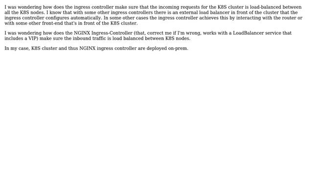 Nginx Ingress-Controller Load Balancing