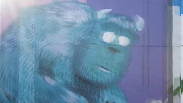 Граффити на детской площадке James Sullivan Monstersinc