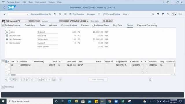 SAP MM Goods receipt Error Solving session with Aspirant