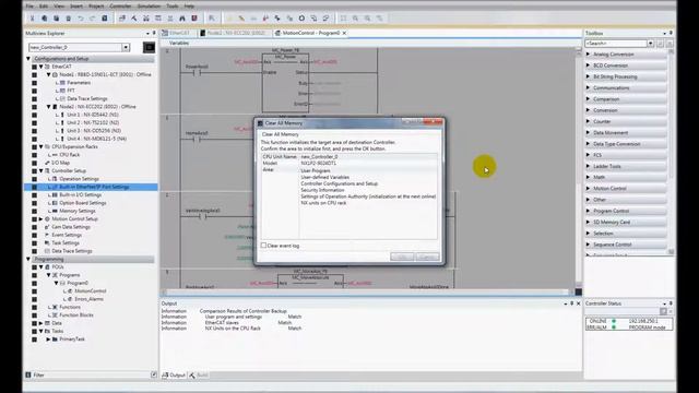 How to Backup and Restore the NX1P Controller using Sysmac Studio