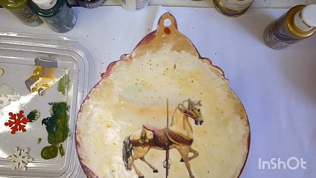 Vintage Horse Christmas Ornament | Decoupage Tutorial