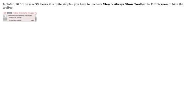 Apple: Can I hide the toolbar in Safari while in Full Screen mode? (3 Solutions!!)