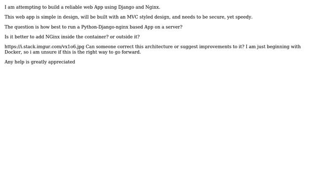 Can this work as a Containerized Architecture for a Django/NGINX/MongoDB Web App?