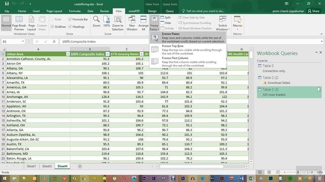033 Microsoft Excel 2016  Freeze Panes Inside Microsoft Excel 2016